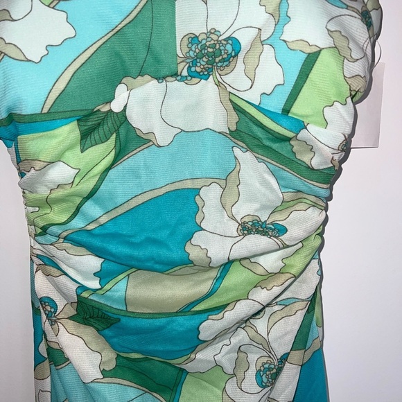 Vintage Y2K green floral midi dress medium - Picture 6 of 11